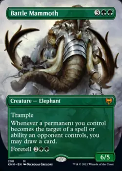 Battle Mammoth (Borderless Alternate Art) [Kaldheim] Foil Near Mint - Image 1