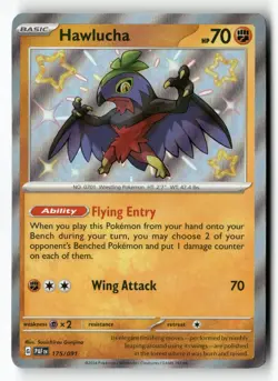 Hawlucha 175/091 Shiny Rare Paldean Fates Pokemon Near Mint - Image 1