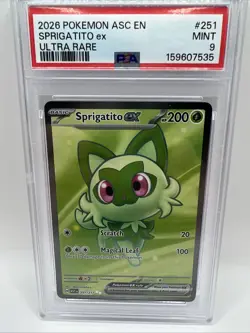 2026 Pokemon ASC EN Sprigatito Ex Ultra Rare 251/217 PSA 9 Mint - Image 1