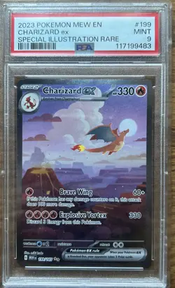 2023 POKEMON MEW EN-151 SPECIAL ILLUSTRATION RARE #199 CHARIZARD EX PSA 9 - Image 1