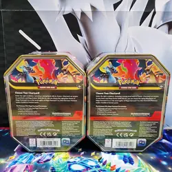 Pokemon TCG Mega Charizard X and Y ex Tin (Set of 2 Tins) Brand New Sealed - Image 2