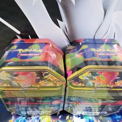 Pokemon TCG Mega Charizard X and Y ex Tin (Set of 2 Tins) Brand New Sealed - Image 3