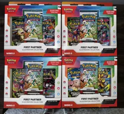4x Pokemon First Partner Illustration Collection Series 2 SEALED - Image 1