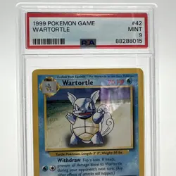 1999 POKEMON BASE SET UNLIMITED #42 WARTORTLE PSA 9 - Image 3