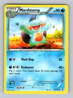 Marshtomp 34/160 Uncommon Primal Clash Pokemon Lightly Played - Image 1