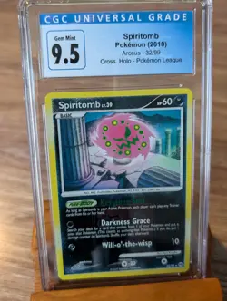 2009 Pokemon Arceus Spiritomb Crosshatch Holo #32 CGC Gem Mint 9.5/10 League - Image 1