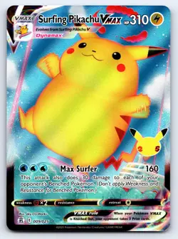 Surfing Pikachu VMAX 009/025 Holo VMAX Rare Celebrations Pokemon Near Mint - Image 1