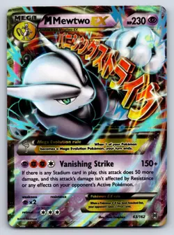 M Mewtwo EX 63/162 Holo EX Rare BREAKthrough Pokemon Near Mint - Image 1