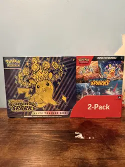 Pokemon Surging Sparks ETB & Booster Bundle Costco 2-pack. Factory Sealed - Image 1