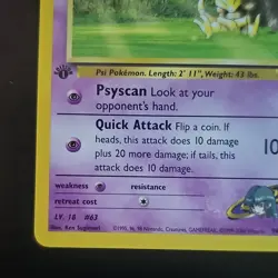 Pokemon TCG Sabrina's Abra 94/132 Gym Challenge 1st Edition Basic Common Regular - Image 5