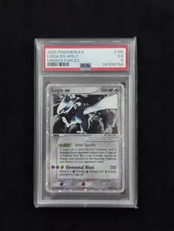 Lugia ex 105/115 Unseen Forces Ultra Rare Holo Eng PSA 5 Pokemon TCG 2005 - Image 1