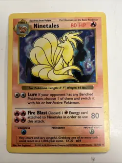 **Ninetales - 12/102 – Base Set Shadowless Holo – 1999 WOTC Pokemon TCG** - Image 1