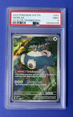 2023 Pokemon SVP EN Snorlax 151 Elite Trainer Box #051 PSA 9 MINT - Image 1