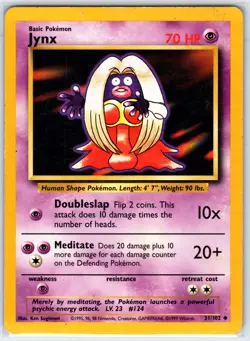 Jynx 31/102 Uncommon Base Set Unlimited Pokemon Moderately Played - Image 1
