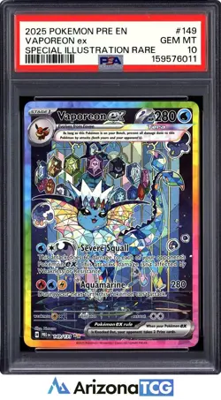Pokemon 2025 Vaporeon ex 149/131 Tera SIR Prismatic Evolutions GEM MINT PSA 10 - Image 1