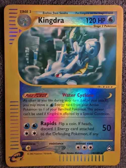 2002 Kingdra 19/147 Aquapolis Reverse Holo Rare Pokemon Nintendo LP - Image 1