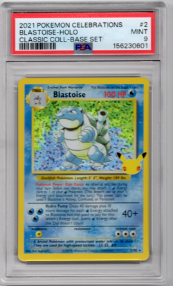 Pokemon Blastoise Celebrations Classic Collection Holo 2/102 (2021) PSA 9 - Image 1
