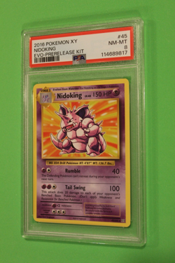 2016 POKEMON EVO PRERELEASE KIT NIDOKING #45 PSA 8 - Image 1