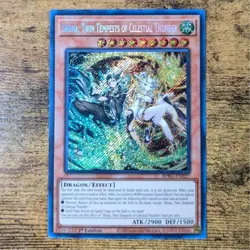 Yugioh Shiina Twin Tempests of Celestial Thunder BPRO-EN027 Secret Rare 1st Ed - Image 1