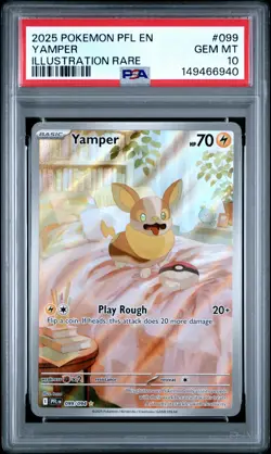 Yamper 099/094 Illustration Rare Pfl En-phantasmal Flames Pokemon PSA 10 - Image 1