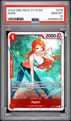 2023 One Piece Ultra Deck St10 The Three Captains #016 Nami PSA 10 - Image 1