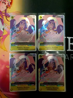 🔥 One Piece TCG OP13-108 Jewelry Bonney Card- Super Rare - Foil - 4x Playset 🔥 - Image 1