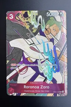 Bandai One Piece Card Game Roronoa Zoro OP01-025 SR Rush 5000 Cost 3 - Image 1
