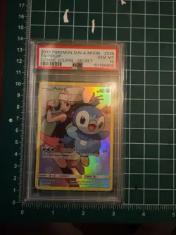 2019 POKEMON SUN & MOON COSMIC ECLIPSE SECRET #239 FULL ART/PIPLUP PSA 10 - Image 1