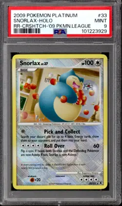 Pokemon League Promo Cross-Hatch Reverse Holo Foil Snorlax 33/111 PSA 9 - Image 1
