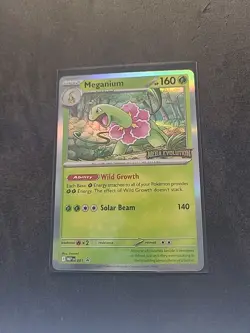 Pokemon TCG - Meganium Promo MEP 001 Mega Evolution Stamped - NM - Image 1