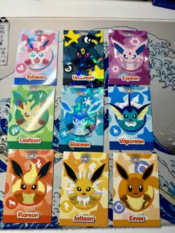 Eeveelution Cracked Ice Star Holo Let's Go Eevee Database Pokemon Set NM - Image 3