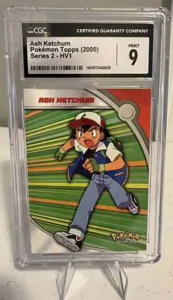 Topps 2000 Pokemon #HV1 Ash Ketchum Animation Series 2 CGC 9 - Image 1