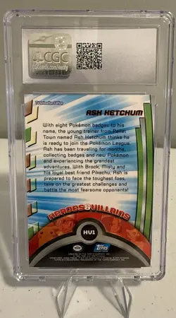 Topps 2000 Pokemon #HV1 Ash Ketchum Animation Series 2 CGC 9 - Image 2
