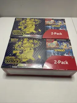 Pokemon Surging Sparks Elite 2 ETBs + 2 Booster Bundles TCG - Costco Pack - Image 1