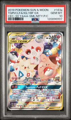 Pokemon Togepi Cleffa Igglybuff GX 143A PSA 10 Gem Alt Art Holo Small & Mighty - Image 1