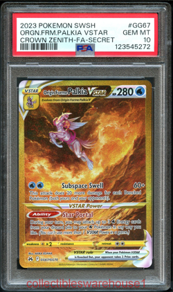Pokemon Crown Zenith Origin Forme Palkia VSTAR GG67 PSA 10 - Image 1