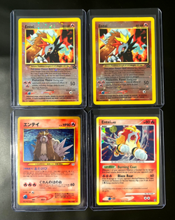 Pokemon Entei No. 244 Holo Rare Japanese Neo Revelation - 4 card lot - Image 1