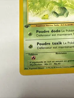 2000 1st Ed French ODDISH Mystherbe 63/82 LP Team Rocket Wizards Pokemon Card - Image 5
