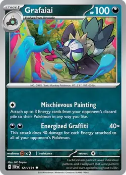 Grafaiai 121/191 | Surging Sparks | Uncommon | Non Holo | NM Pokemon Card - Image 1
