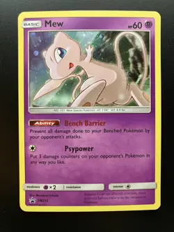 Mew SM215 Sun & Moon Black Star Promo Holo Pokemon Card NM - Image 1