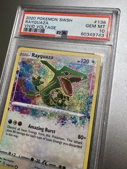 Pokemon Rayquaza PSA 10 Amazing Rare Card 138/185 Vivid Voltage - Image 1