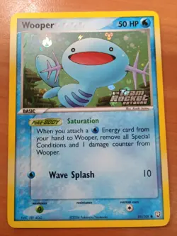 Wooper 81/109 Team Rocket Returns Reverse Holo Stamped Pokemon Card - Image 1