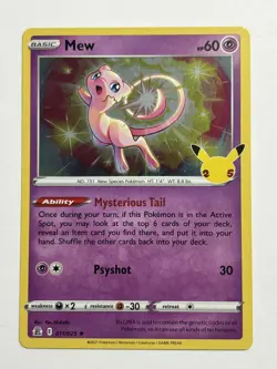 Pokemon Mew TCG Holo Rare Card Celebrations 011/025 NM/M Condition - Image 1