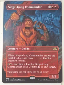 Siege-Gang Commander - Borderless- Dominaria Remastered- Magic the Gathering MTG - Image 1