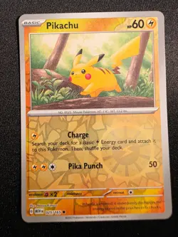 Pikachu 025/165 151 Common Reverse Holo Near Mint - Image 1