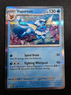 Vaporeon 022/131 Prismatic Evolutions Rare Holo Near Mint - Image 1
