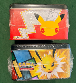 NEW Pokemon TCG Pikachu Celebrations & Eevee Treasure Chest Lunchbox Tin Lot (2) - Image 3