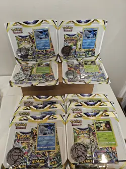 Brilliant Stars Pokemon Leafeon Glaceon 3 Pack Blister Lot of 10 - Image 1