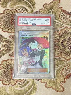 Pokemon TCG Hidden Fates Jessie & James 68/68 Ultra Rare Holo ENG PSA 9 - Image 1