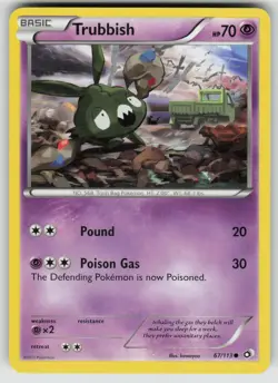 Trubbish 67/113 Common Legendary Treasures Pokemon Lightly Played - Image 1